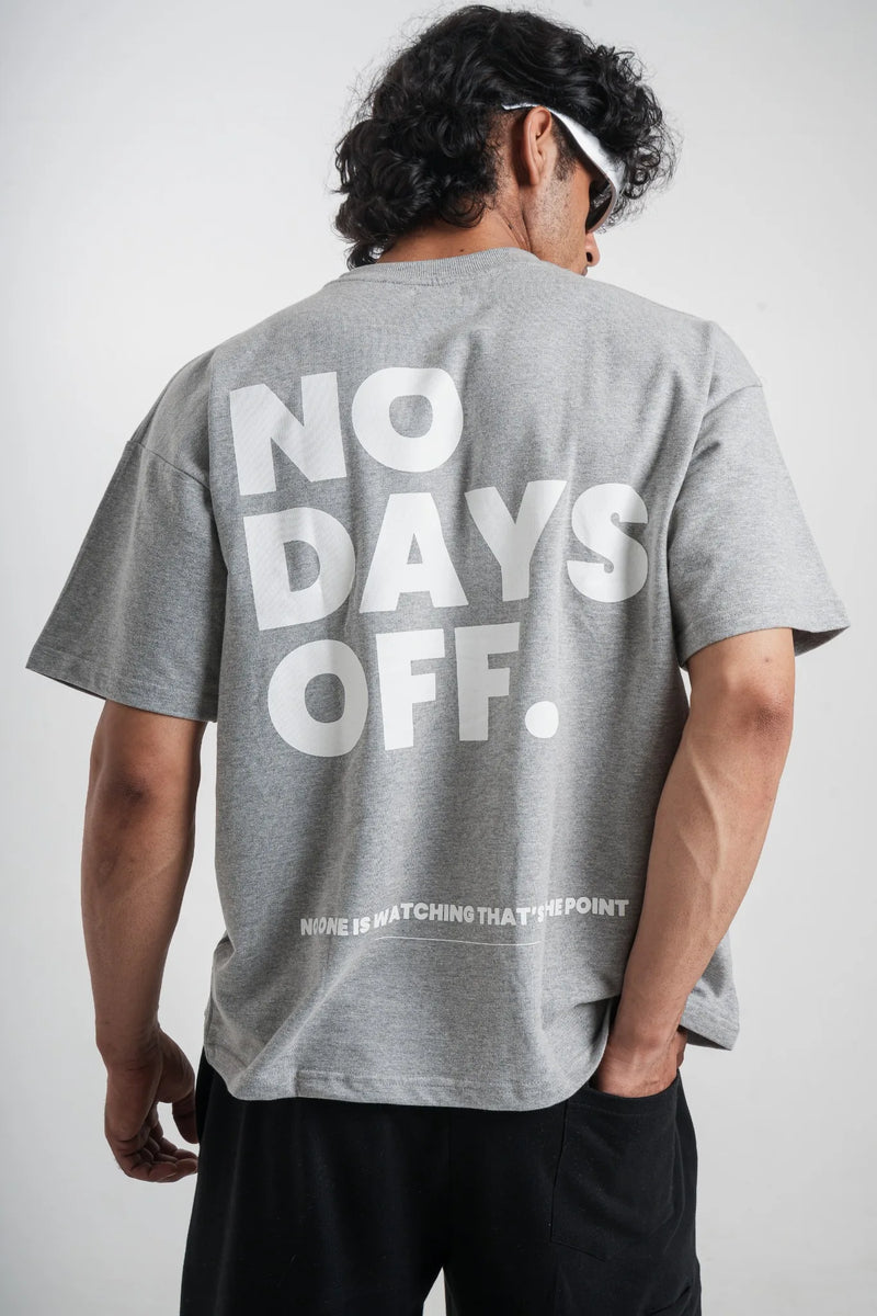 NO DAYS OFF | OVERSIZED COTTON T-SHIRT | GREY