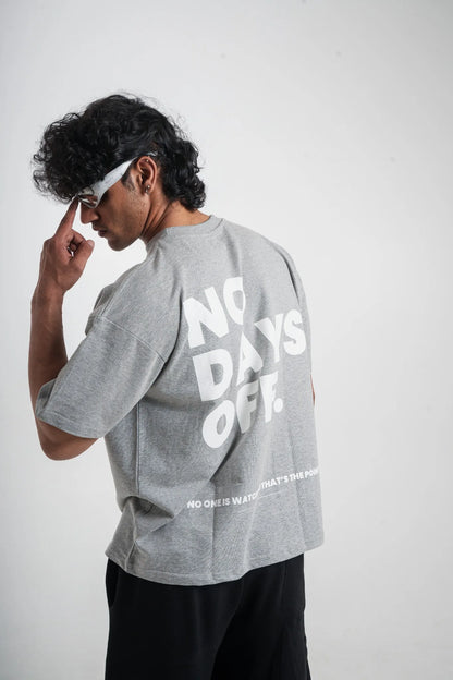 NO DAYS OFF | OVERSIZED COTTON T-SHIRT | GREY